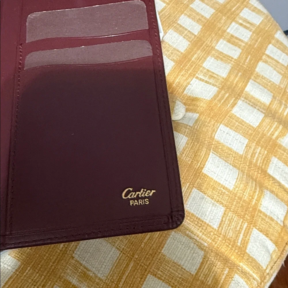 Cartier Burgundy Leather Wallet with Gold Details - Picture 4 of 16
